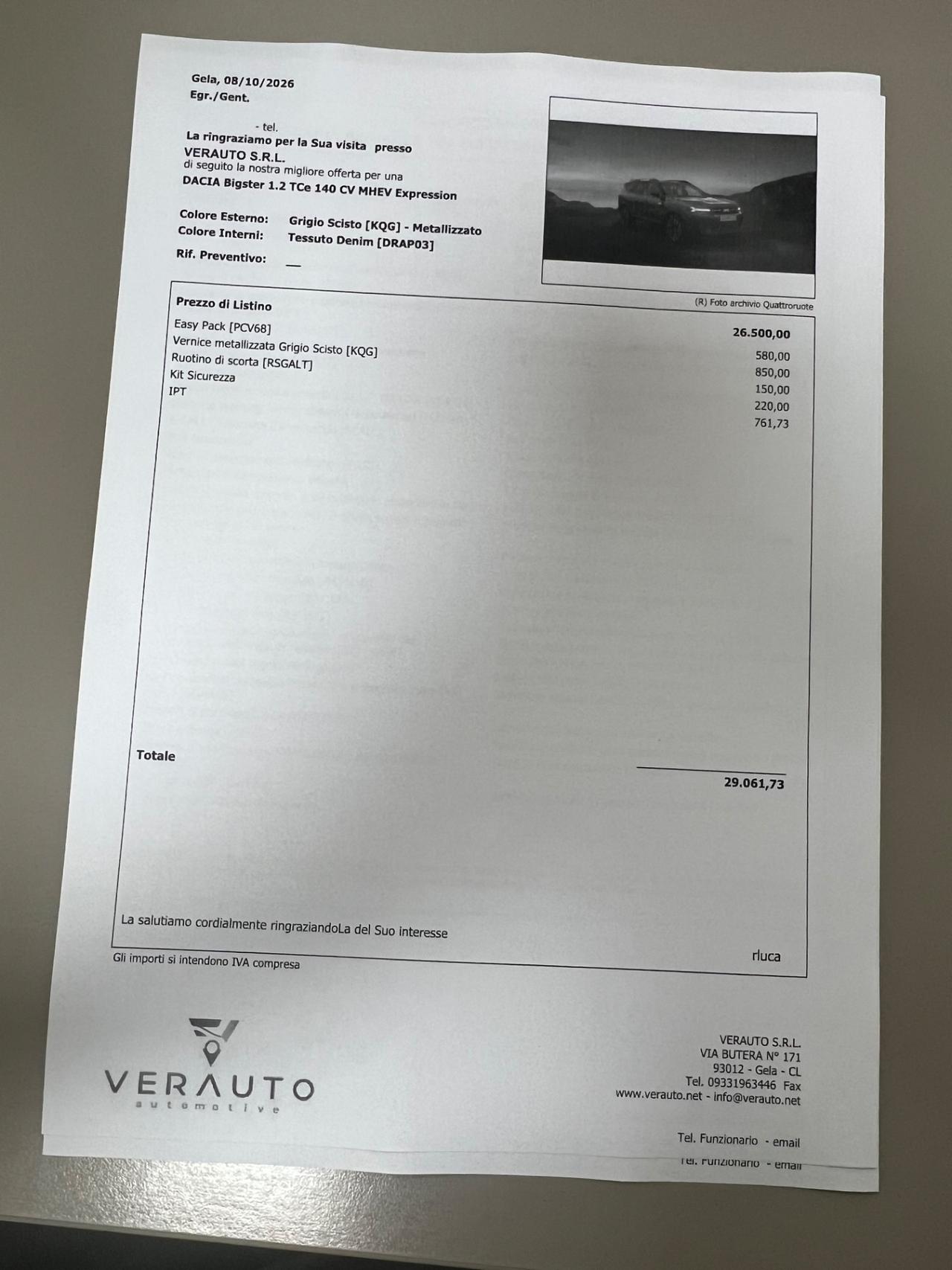 Dacia Bigster 1.2 140cv mHEV Expression - possibilità noleggio no scoring
