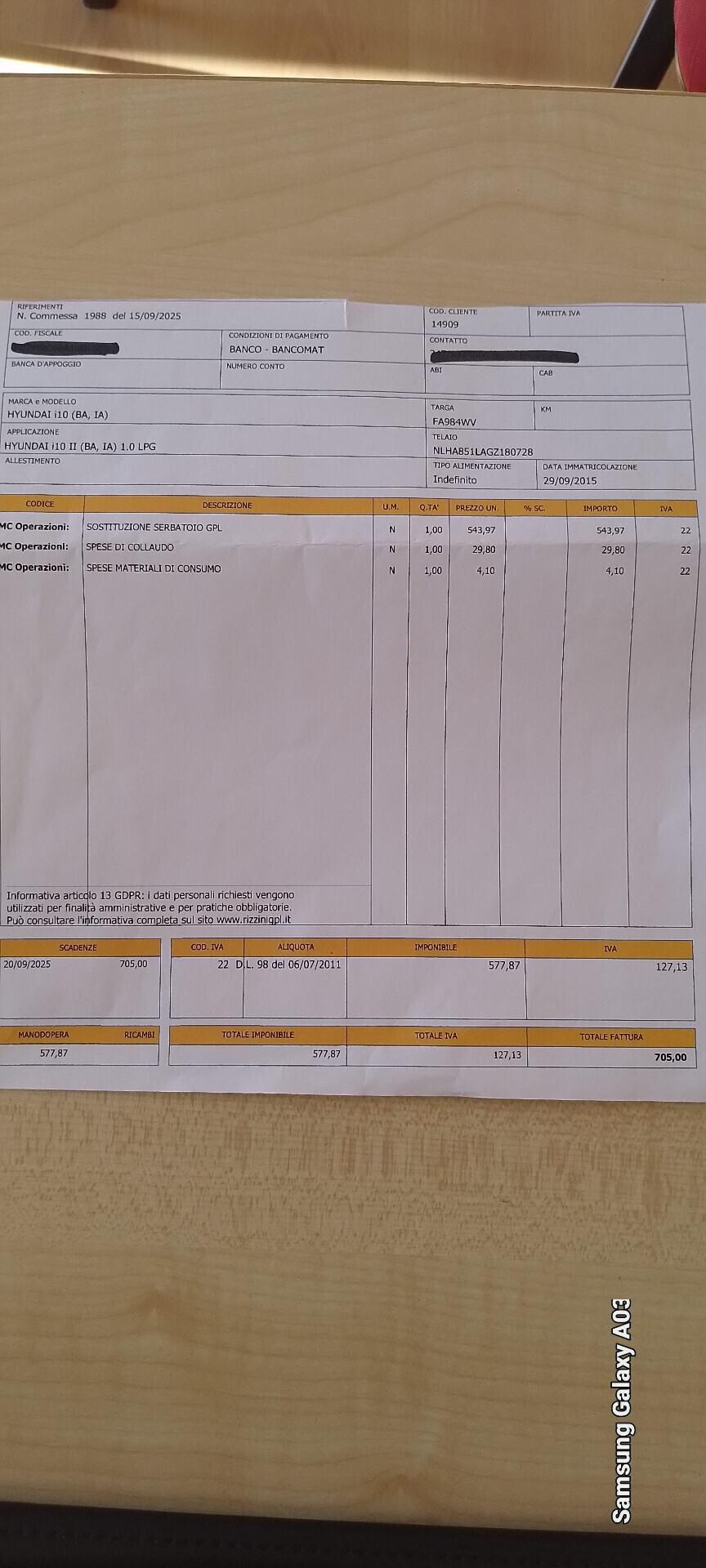 Hyundai i10 GPL VALIDO FINO 2035