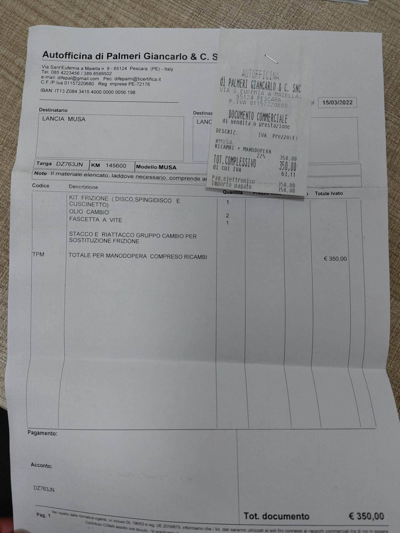 Lancia MUSA 1.3 Multijet 16V 90 CV Oro Plus