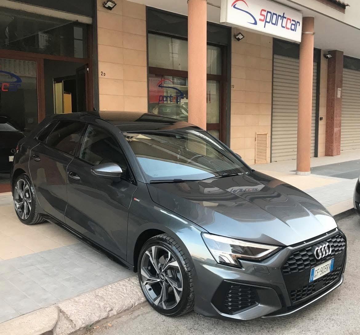 Audi A3 SPORTBACK 30 G-TRON S-TRONIC S LINE BLACK EDITION TETTO NAVY PELLE LED 19