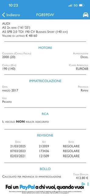 Audi A5 SPB 2.0 TDI 190 CV ultra Sport