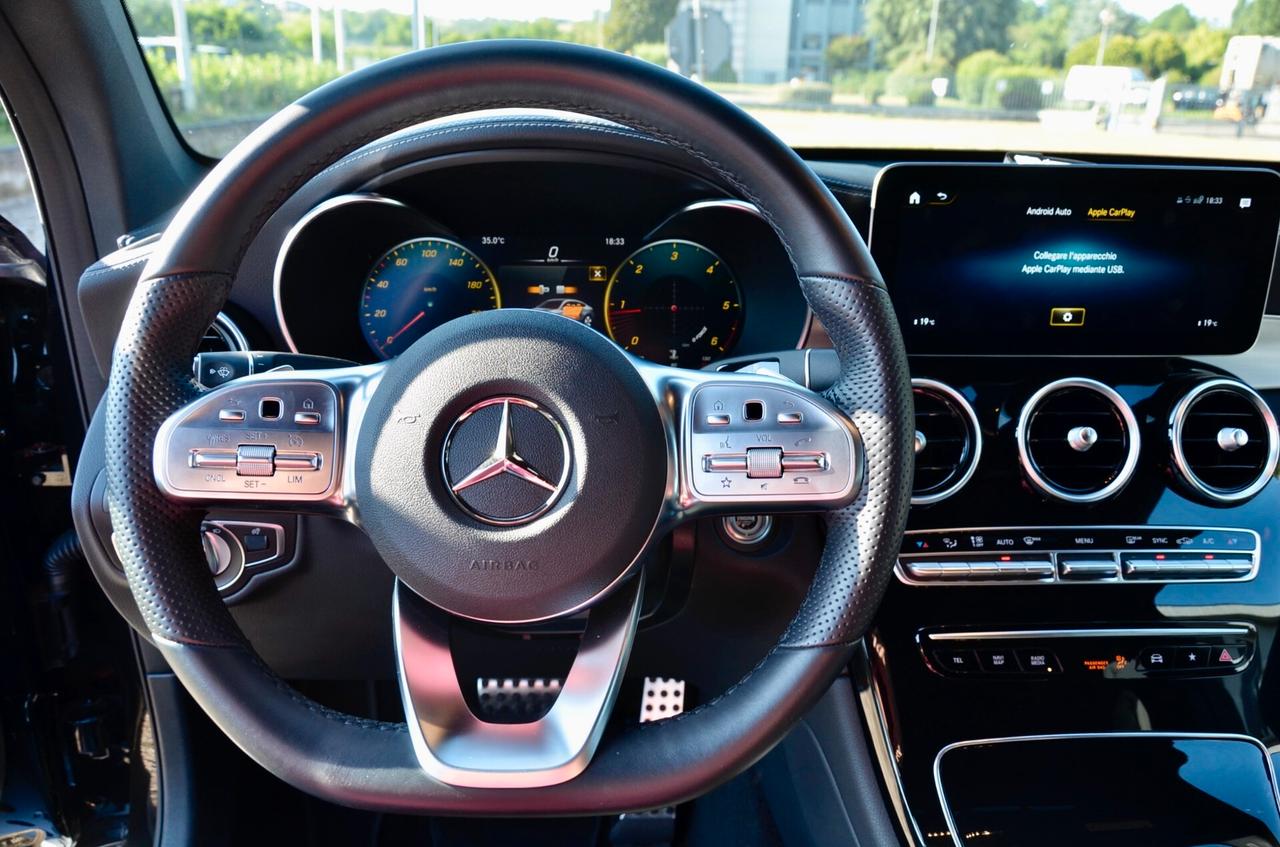 MERCEDES-BENZ GLC COUPE 300d PREMIUM AMG 4MATIC 245cv AUTO, UNICOPROP, SERVICE MERCEDES, UFF ITALIANA, EURO 6D, TETTO, NIGHT PACK, FARI LED, RETROCAMERA, PERMUTE