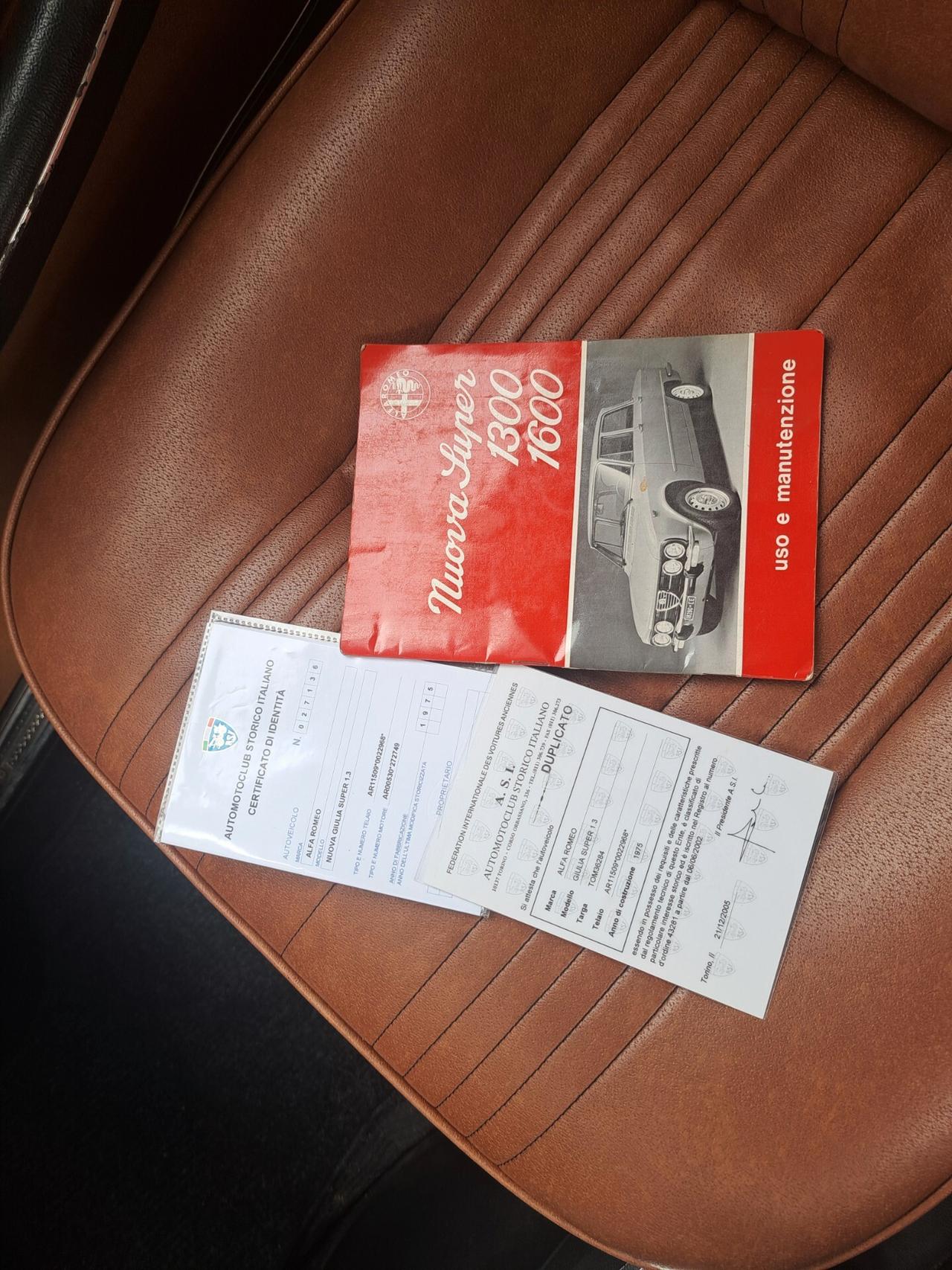 Alfa Romeo Nuova Giulia super 1.3 *TARGA ORO ASI*