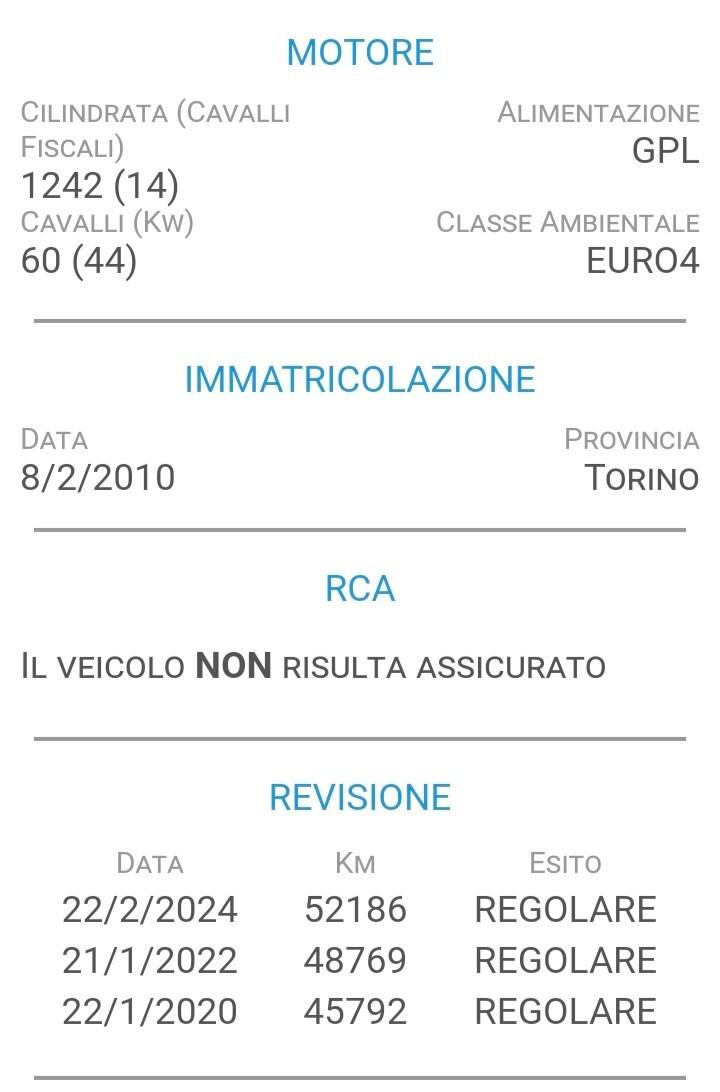 Fiat Punto Classic 1.2 3 porte Active GPL UNICO PROPRIETARIO