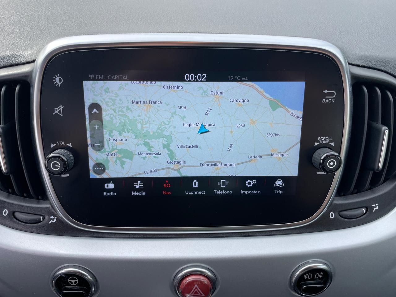Fiat 500 30000km 1.0 Hybrid Connect-sport led-navigatore-cielo nero