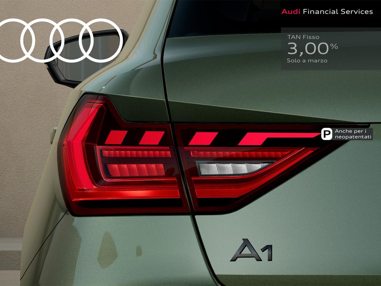 Audi A1 sportback 30 1.0 tfsi identity black 116cv s-tronic