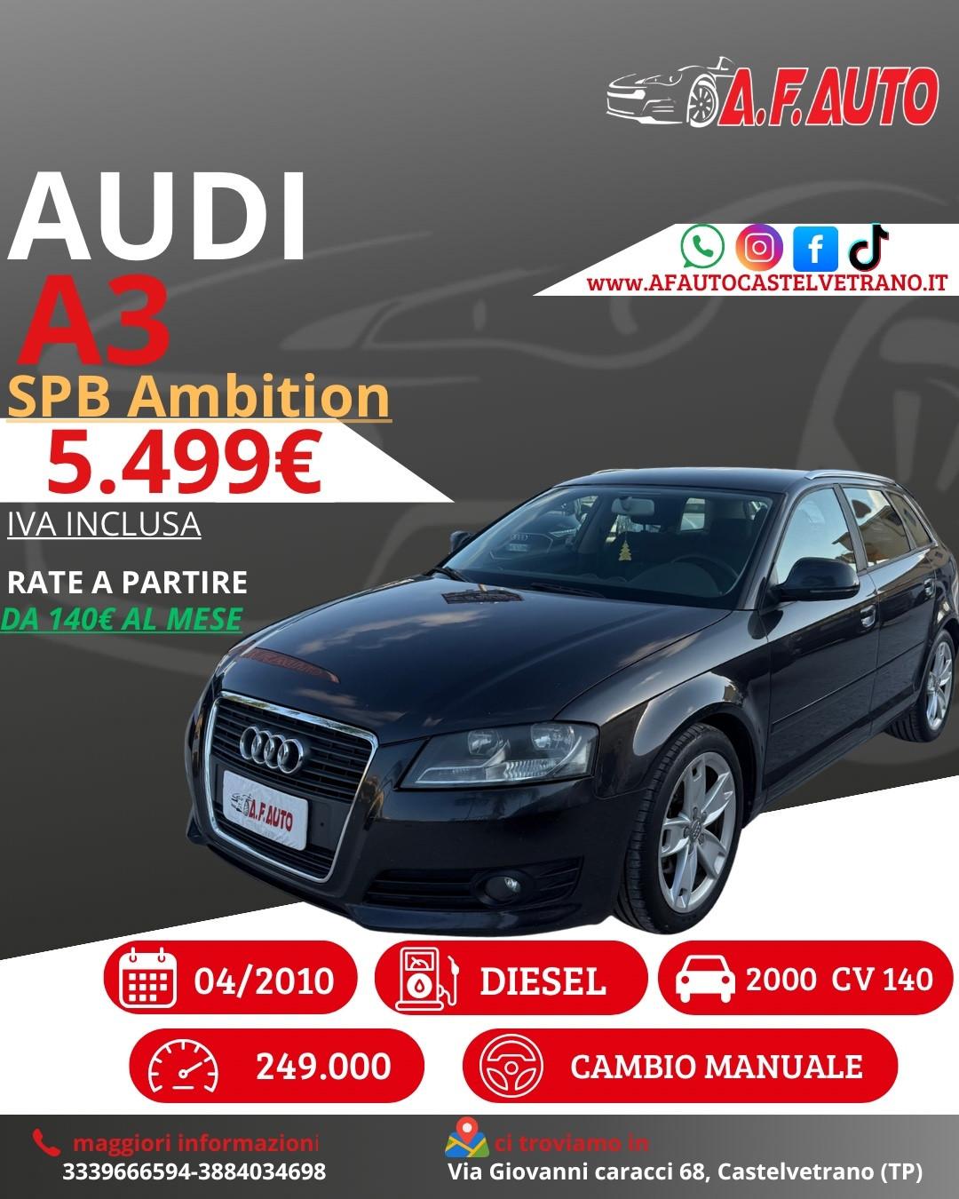 Audi A3 SPB 2.0 TDI F.AP. Ambition