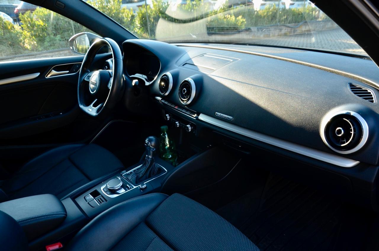 AUDI A3 SPORTBACK 40 2.0 TDI S-LINE INT+EXT QUATTRO 184cv S-TRONIC, EURO 6D, SERVICE AUDI, BANG&OLUFSEN, MATRIX, SEDILI SPORTIVI, 19", PERMUTE
