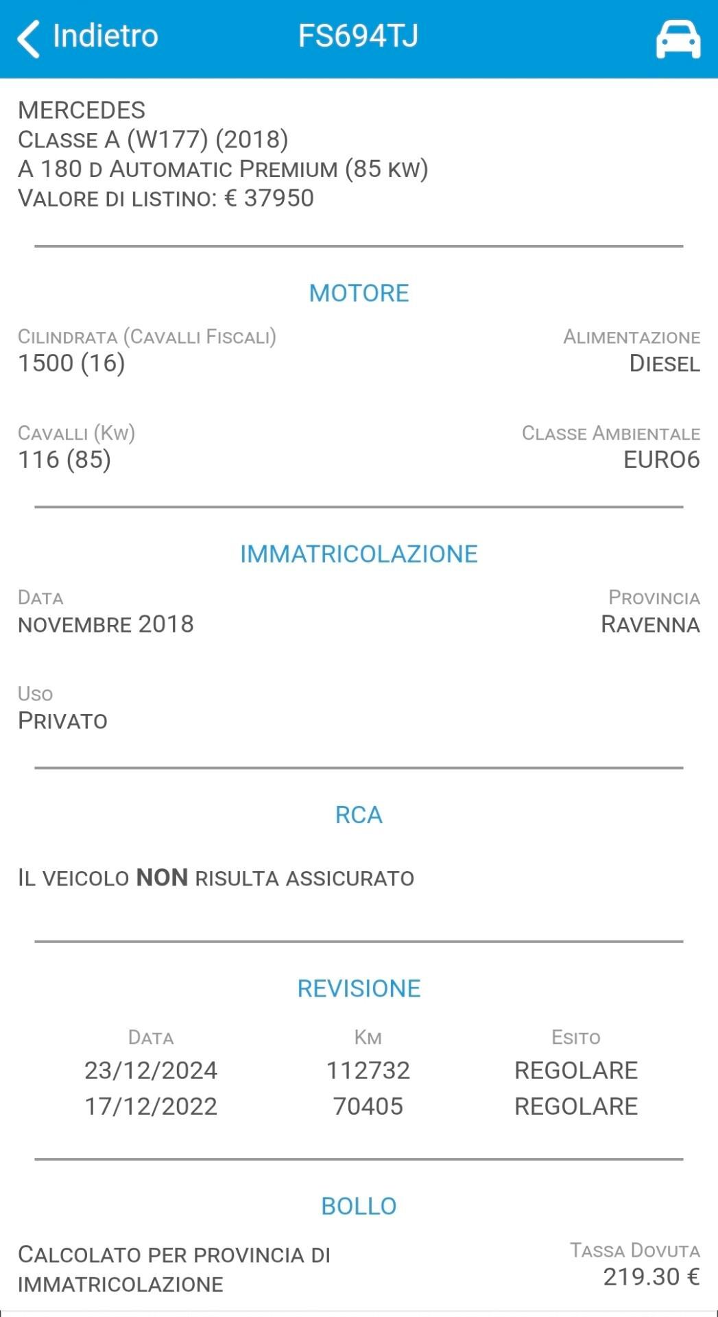 Mercedes Classe A. (Ok.Neopatentati)