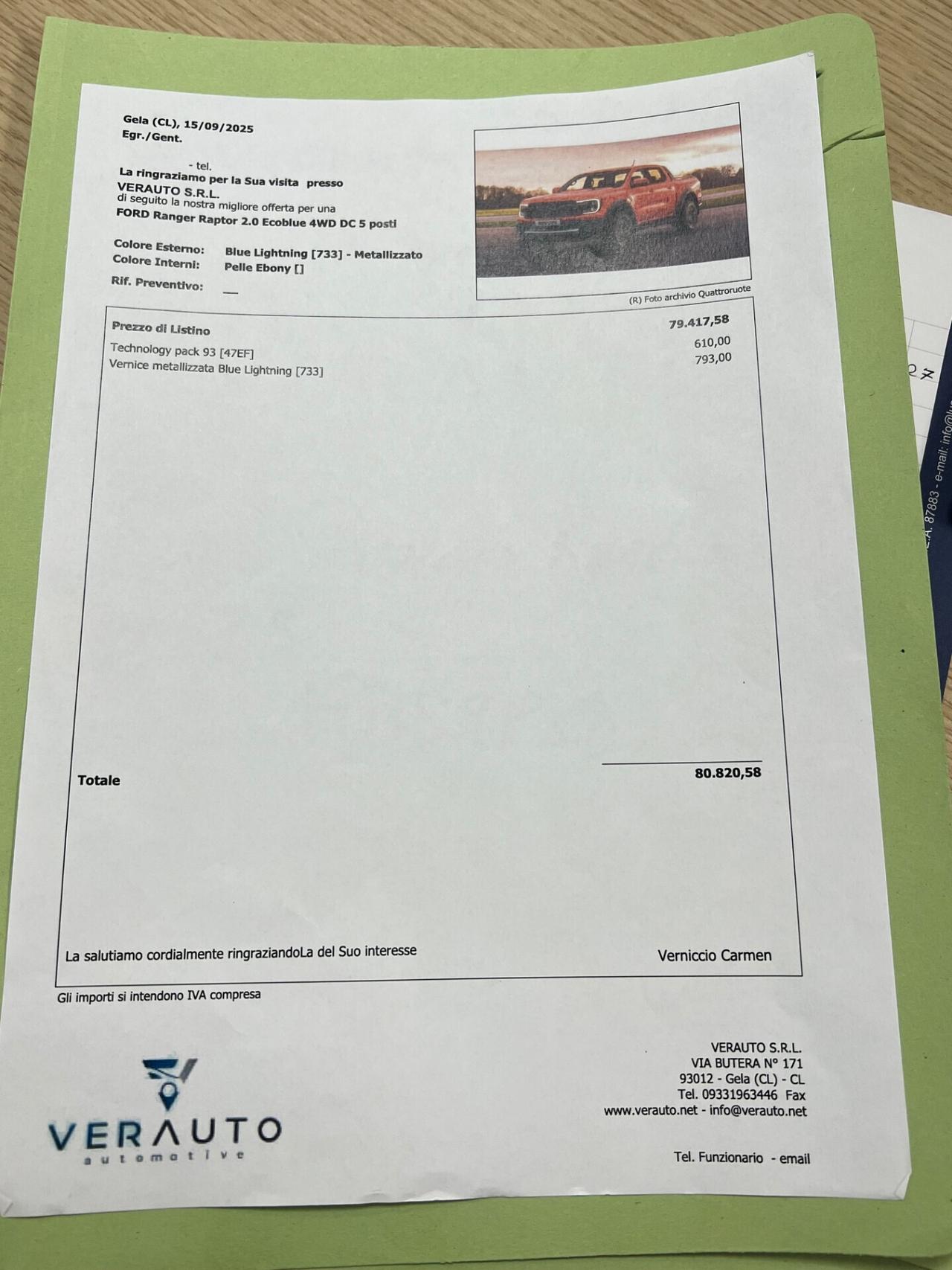 FORD Ranger Raptor 2.0 ecoblue 210CV - AUTOCARRO N1 - SUPER OFFERTA T-STOCK