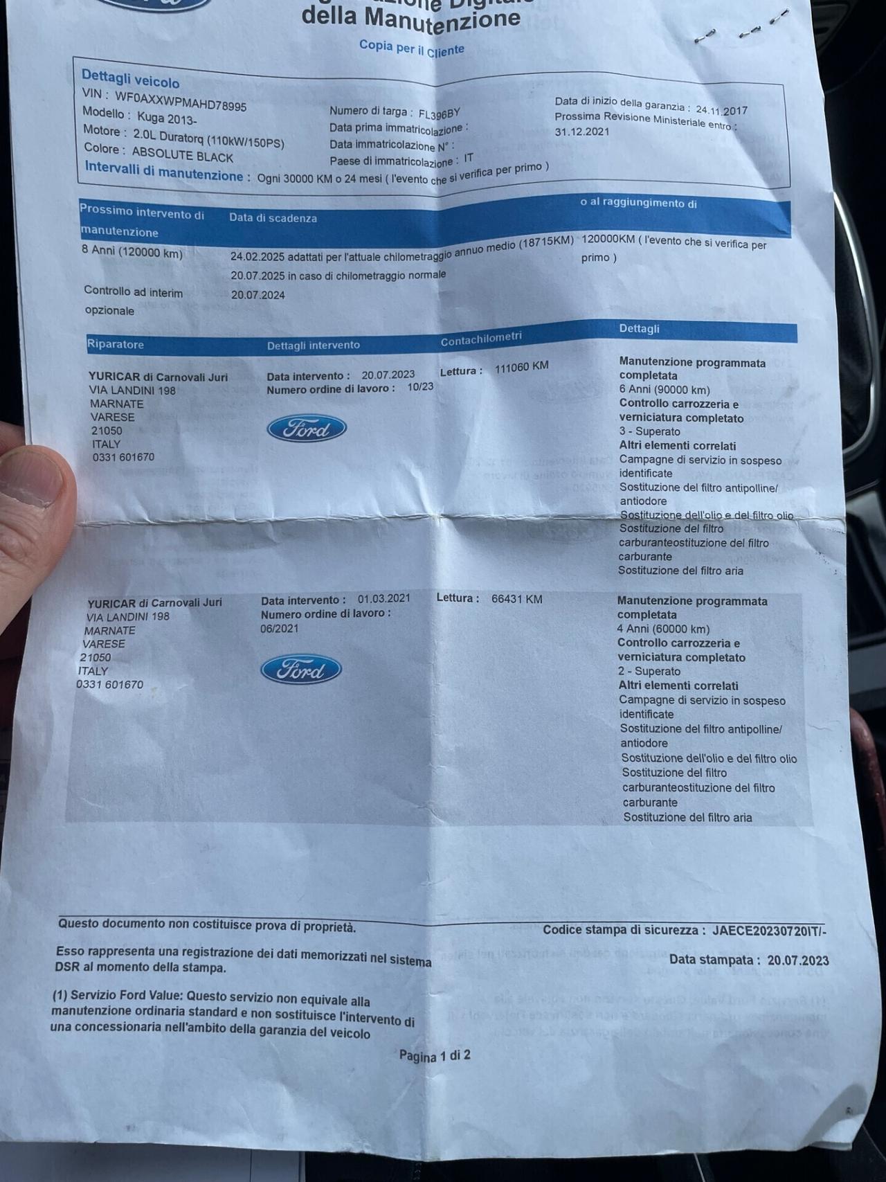 Ford Kuga 1.5 TDCI 120 CV S&S 2WD*Navi*Euro6 *Cerchi*