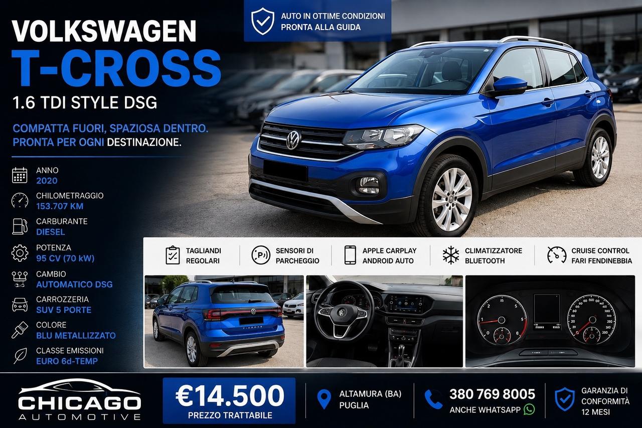 Volkswagen T-Cross 1.6 TDI SCR Style BMT