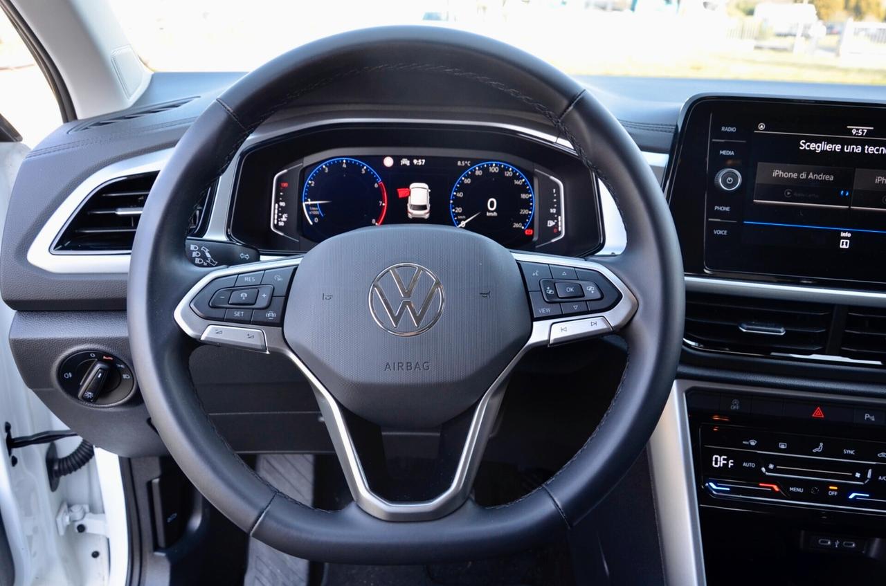 VOLKSWAGEN T-ROC 1.0 TSI SPORT 116cv, GARANZIA UFF VW, UNICOPROPRIETARIO, EURO 6E, FARI LED, APPLE ANDROID, PERMUTE