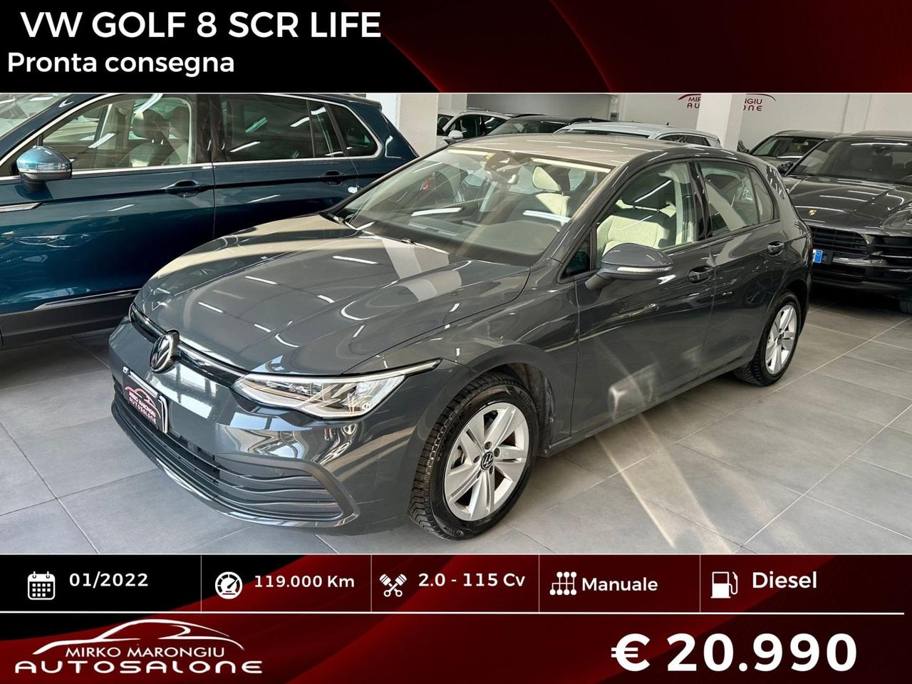 VW Golf 8 2.0 TDI 115 CV SCR Life FINANZIABILE