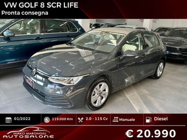 VW Golf 8 2.0 TDI 115 CV SCR Life FINANZIABILE