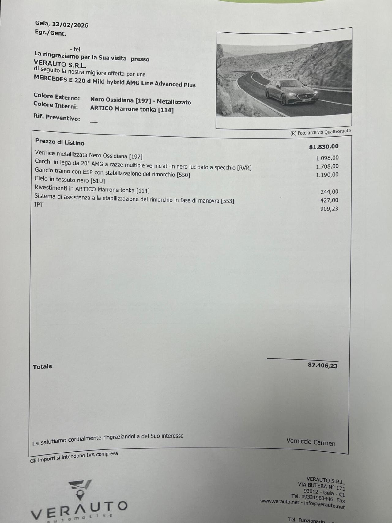 Mercedes-benz E 220 d Mild hybrid AMG Line Advanced Plus possibilità noleggio no scoring