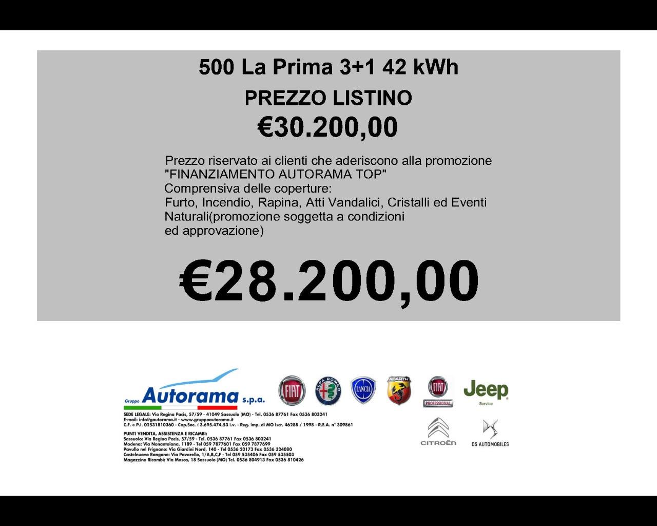 FIAT 500 (2020--->) 500 La Prima 3+1 42 kWh