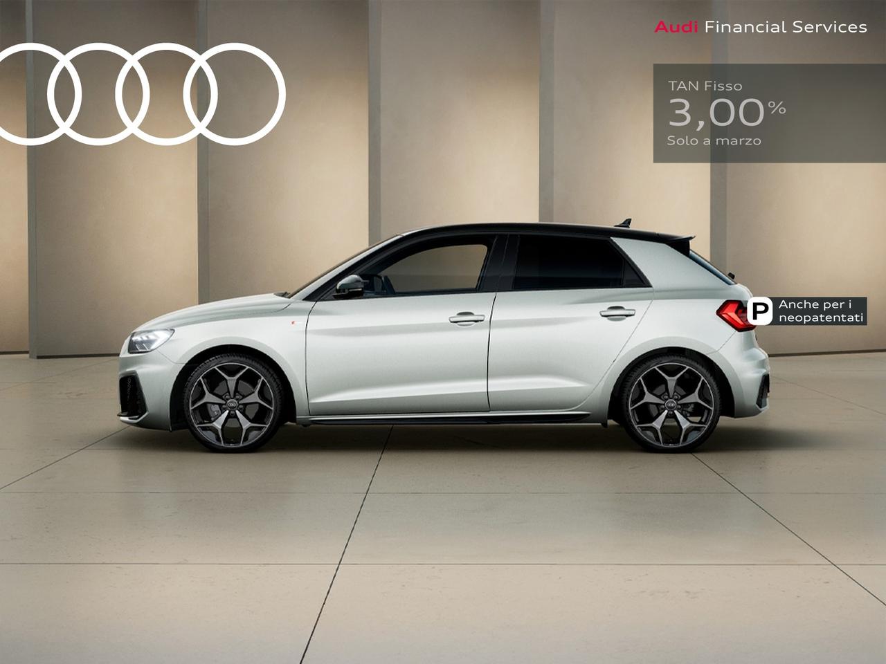 Audi A1 sportback 30 1.0 tfsi identity black 116cv s-tronic