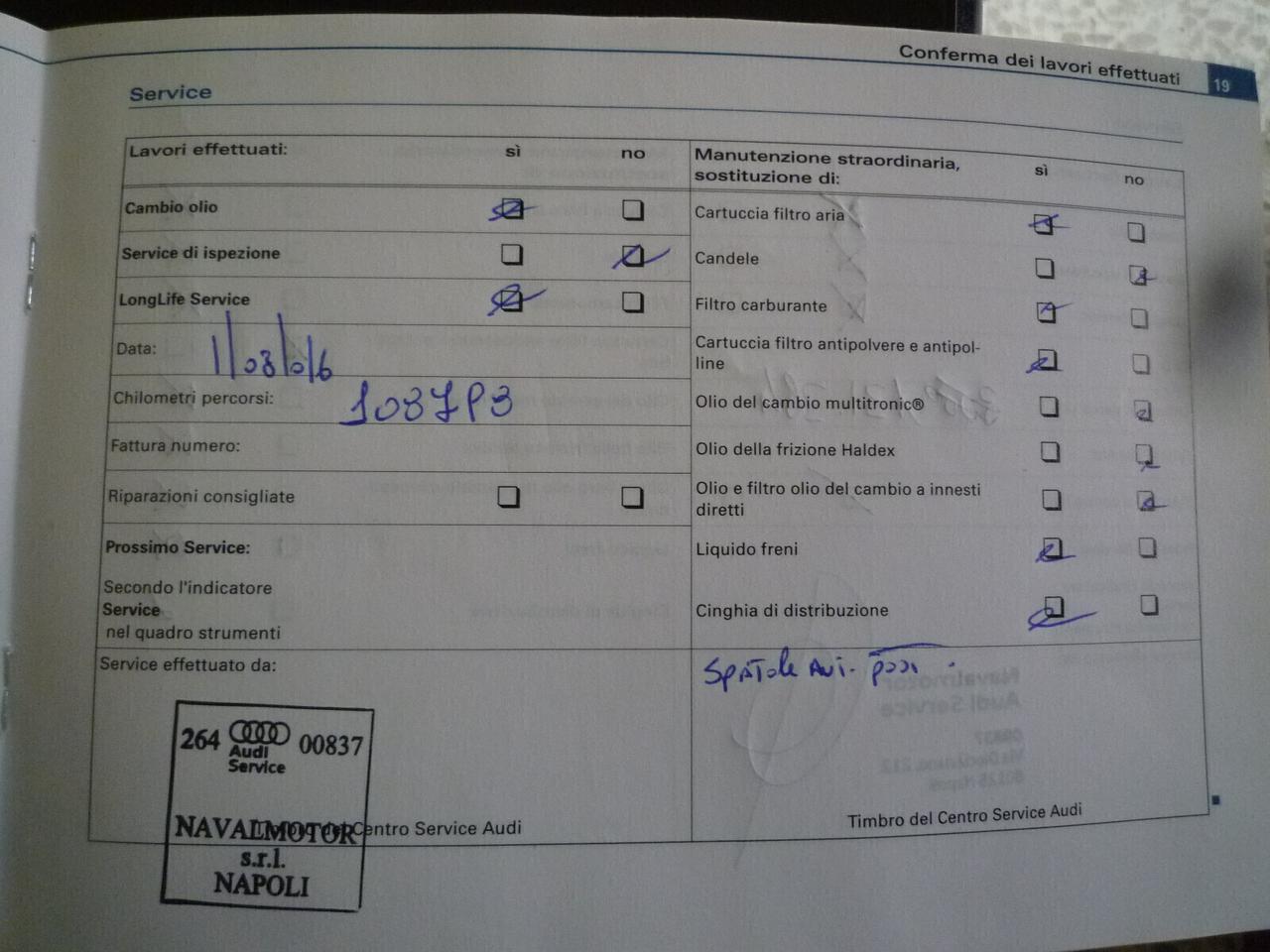 AUDI A3 SPBACK 2.0 16V TDI MAPPATA 04/2006