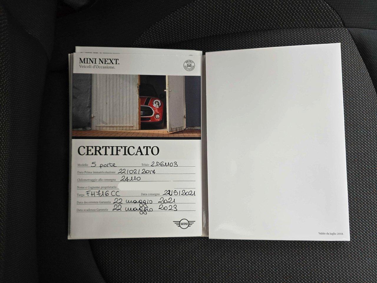 Mini 5 Porte One 1.2 75CV 5 PORTE EURO6B NEOPATENTATI/RATE/PERMUTE