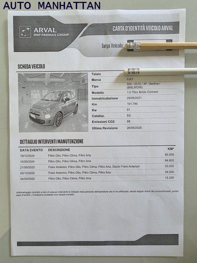 FIAT 500 1.0 Hybrid Sport