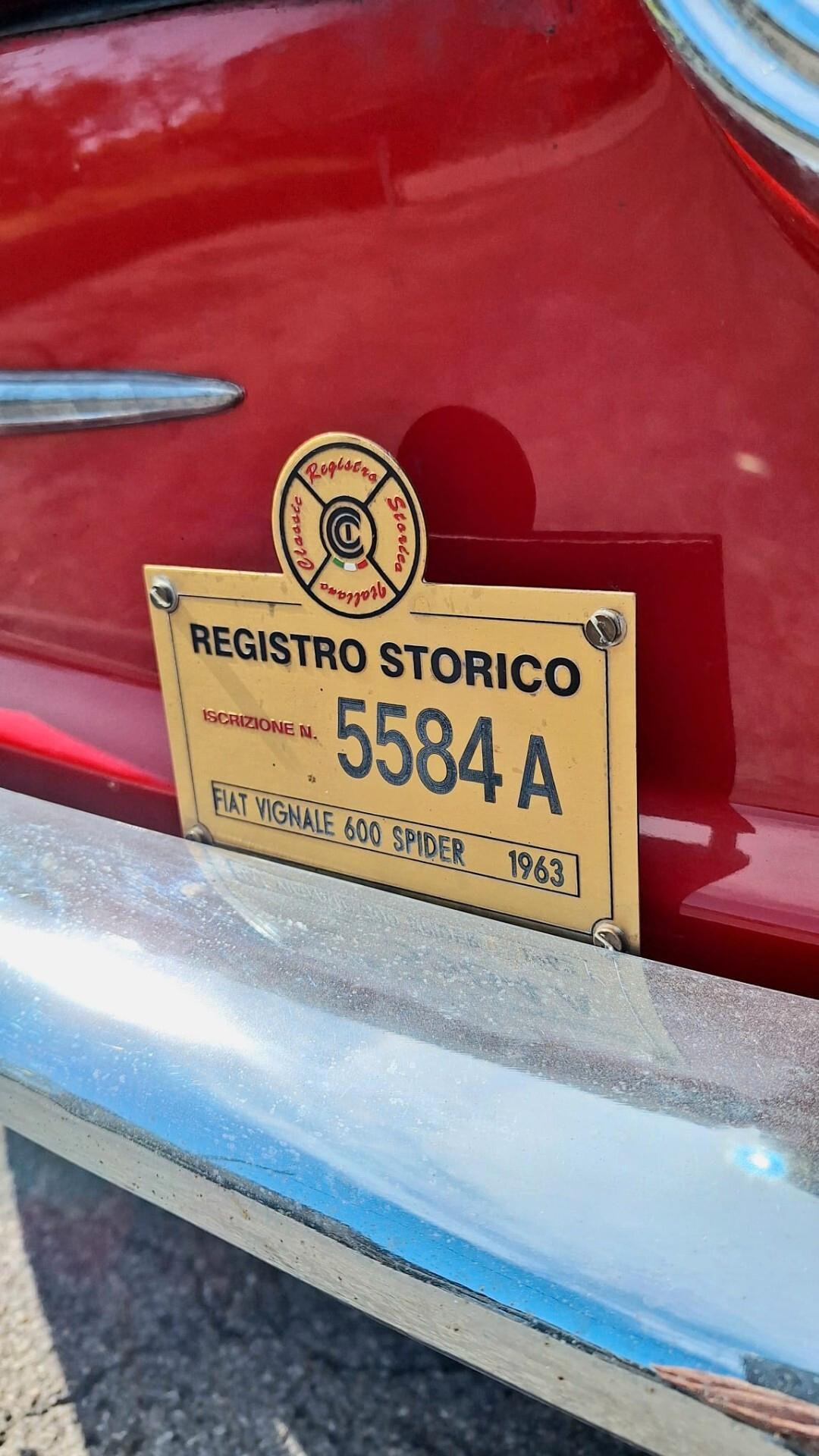 Fiat 600 D SPIDER VIGNALE - RESTAURO TOTALE - ASI