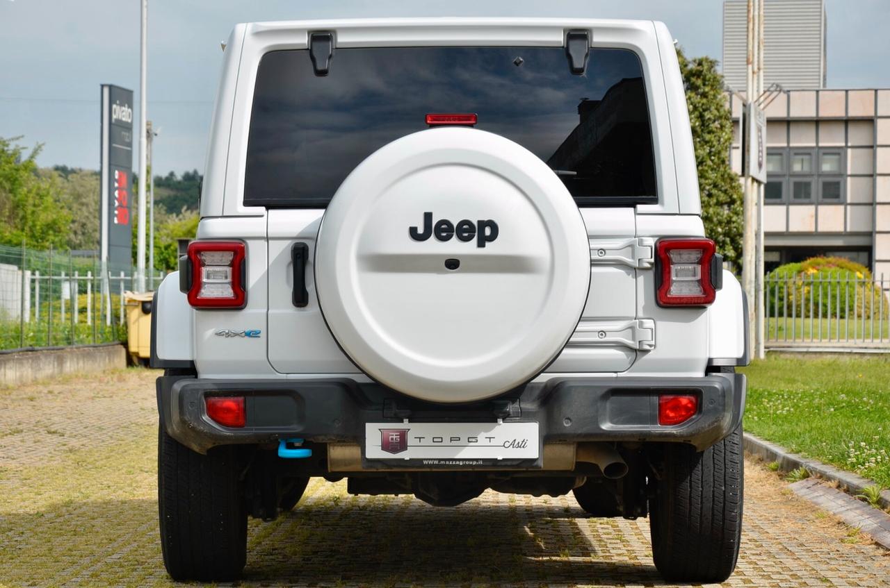 JEEP WRANGLER UNLIMITED 2.0 PHEV SAHARA 4xe 380cv AUTO, IVA COMPRESA, UFF ITALIANA, HI-FI ALPINE, FARI LED, PERMUTE