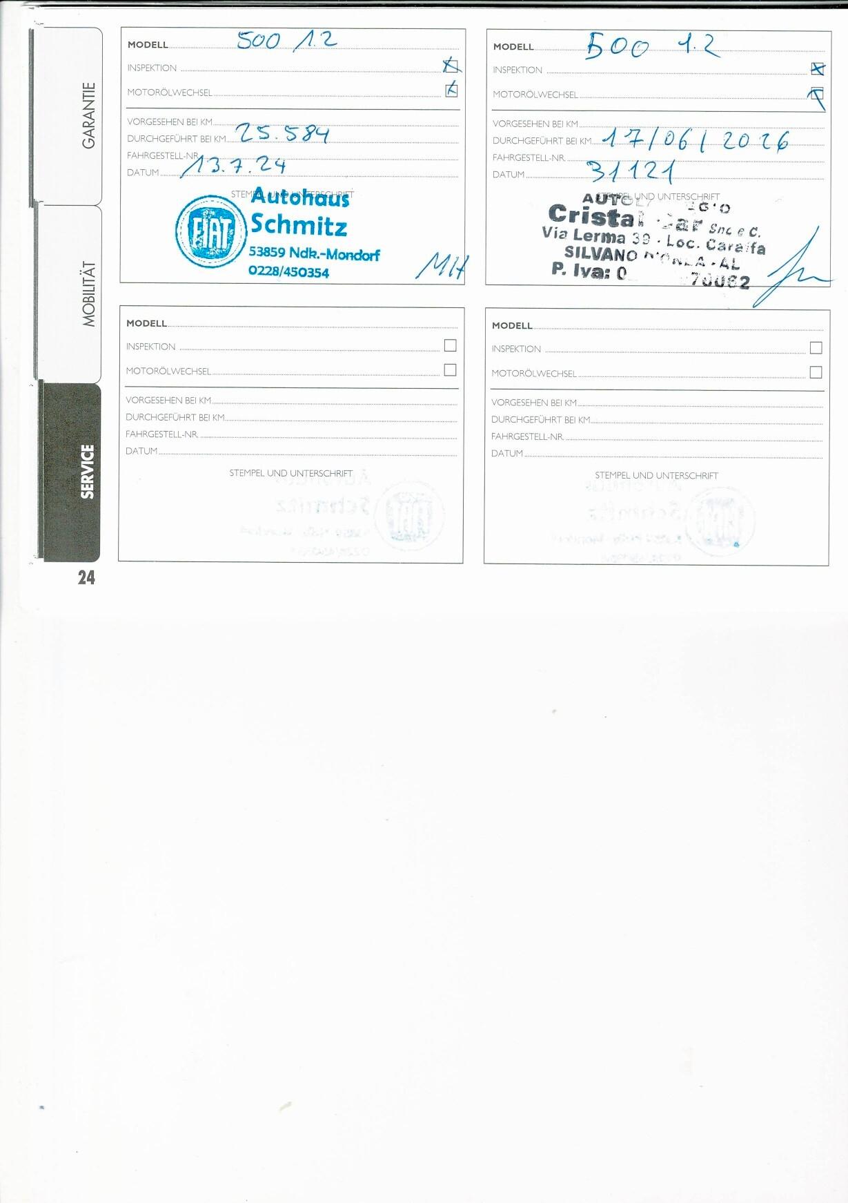 Fiat 500 1.2 Lounge TAGLIANDI / NAVI