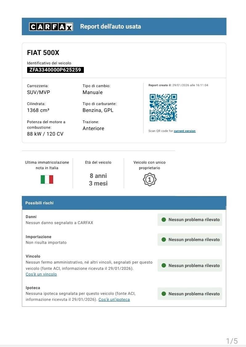 Fiat 500X 1.4 T-Jet 120 CV GPL Lounge