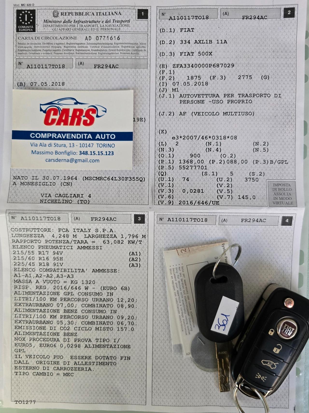 Fiat 500X 1.4 T-Jet 120 CV GPL Lounge