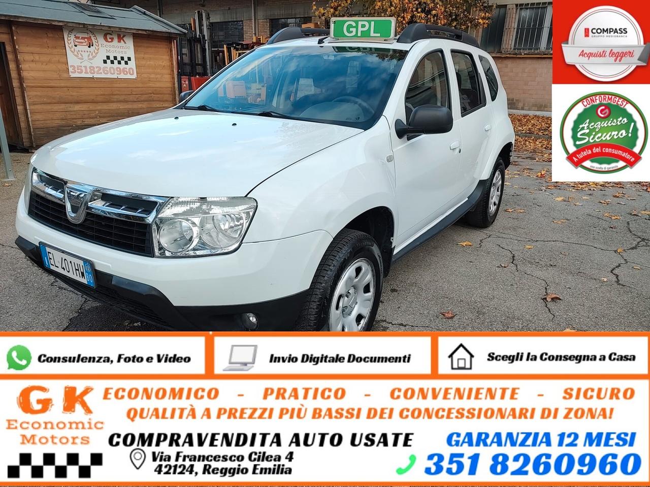 Dacia Duster 1.6 110CV 4x2 GPL Lauréate, EURO 5A, CON SCADENZA 2032, OK NEOPATENTATI, GARANZIA L.12 MESI