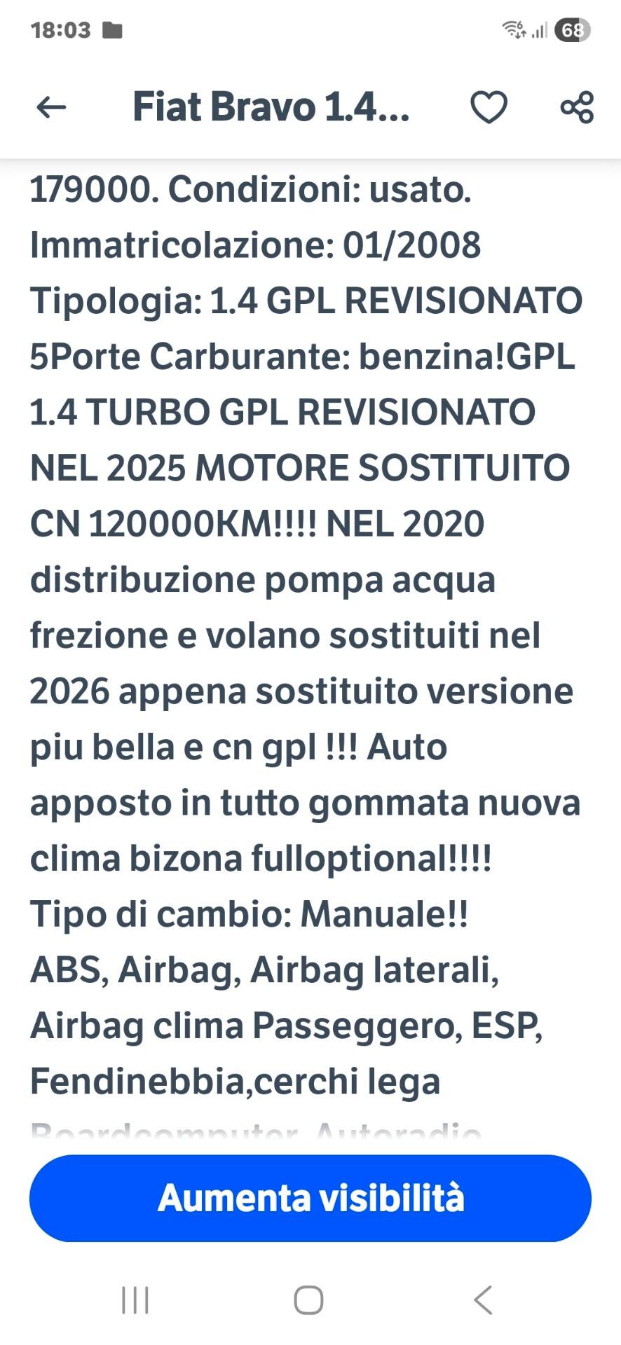 Fiat Bravo 1.4 T-jet 150 CV Emotion gpl