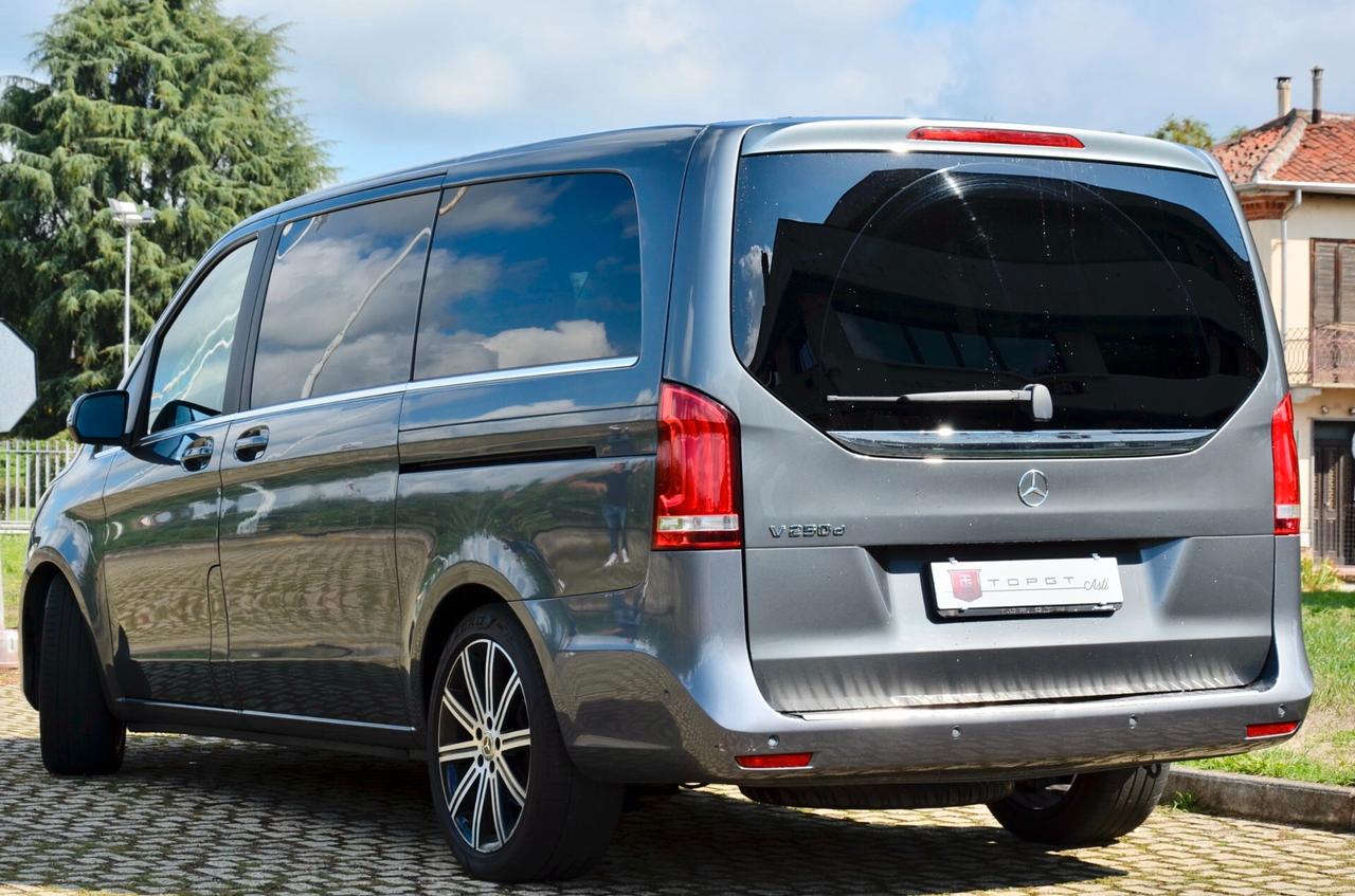 MERCEDES-BENZ V 250d LONG 190cv 9-GTRONIC 7p. TUTTI SERVICE MERCEDES, UFF ITALIANA, EURO 6D, BURMESTER, NAVI, 19", PERMUTE