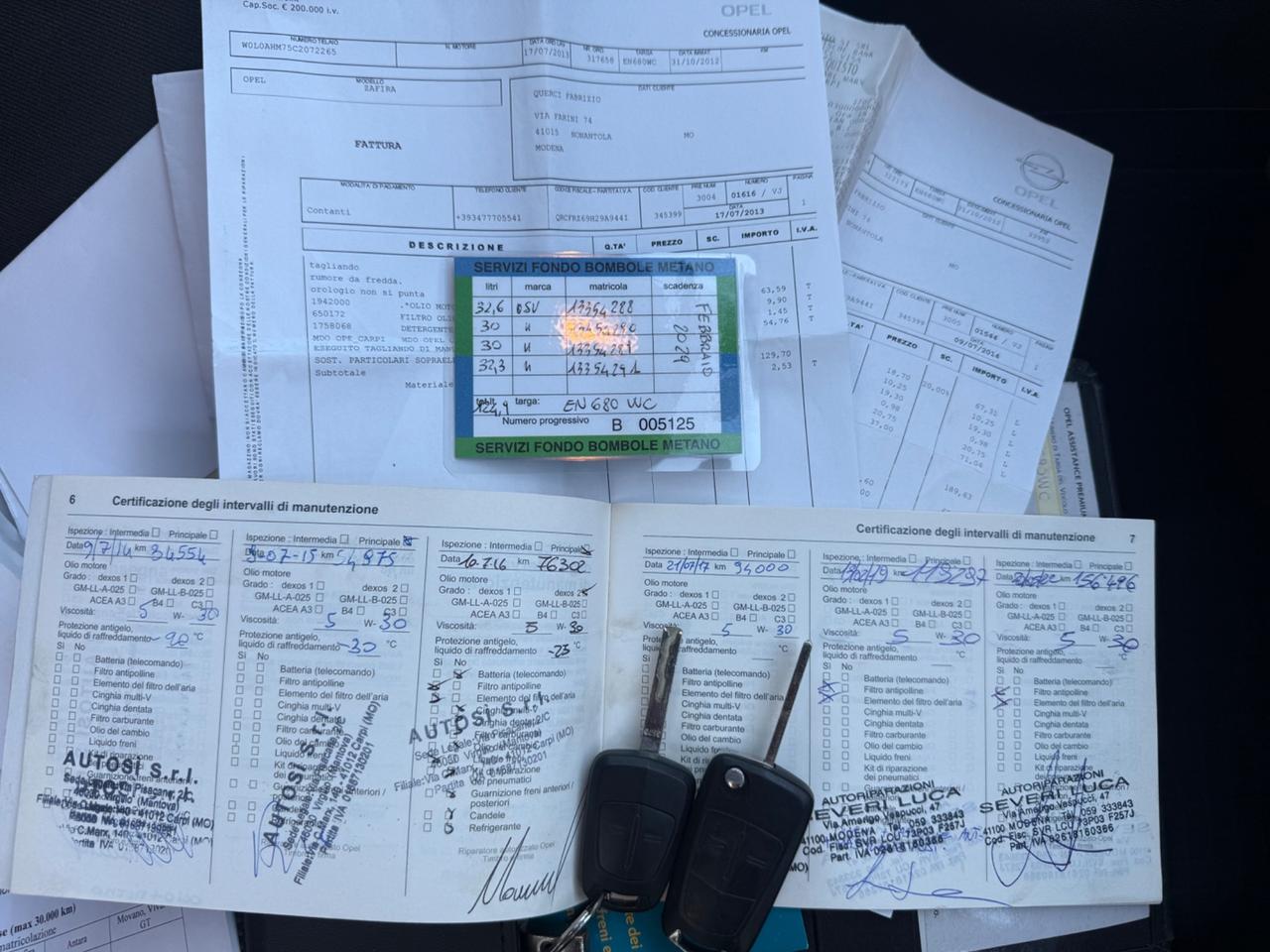 Opel Zafira 1.6 Turbo Metano 2029 7 POSTI 2012