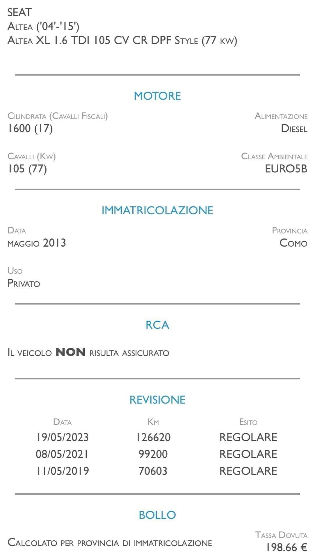 Seat Altea XL 1.6 TDI 105 CV CR DPF Style - UNICO PROPRIETARIO