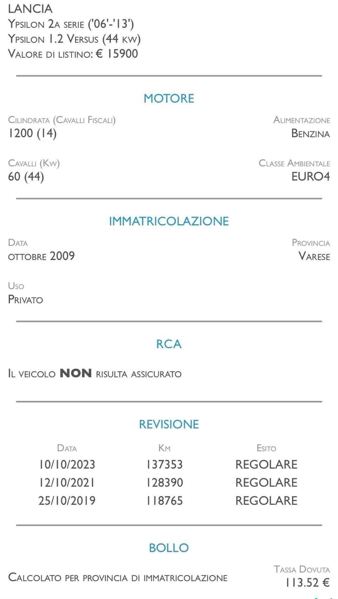 Lancia Ypsilon 1.2 Versus - IDEALE PER NEOPATENTATI
