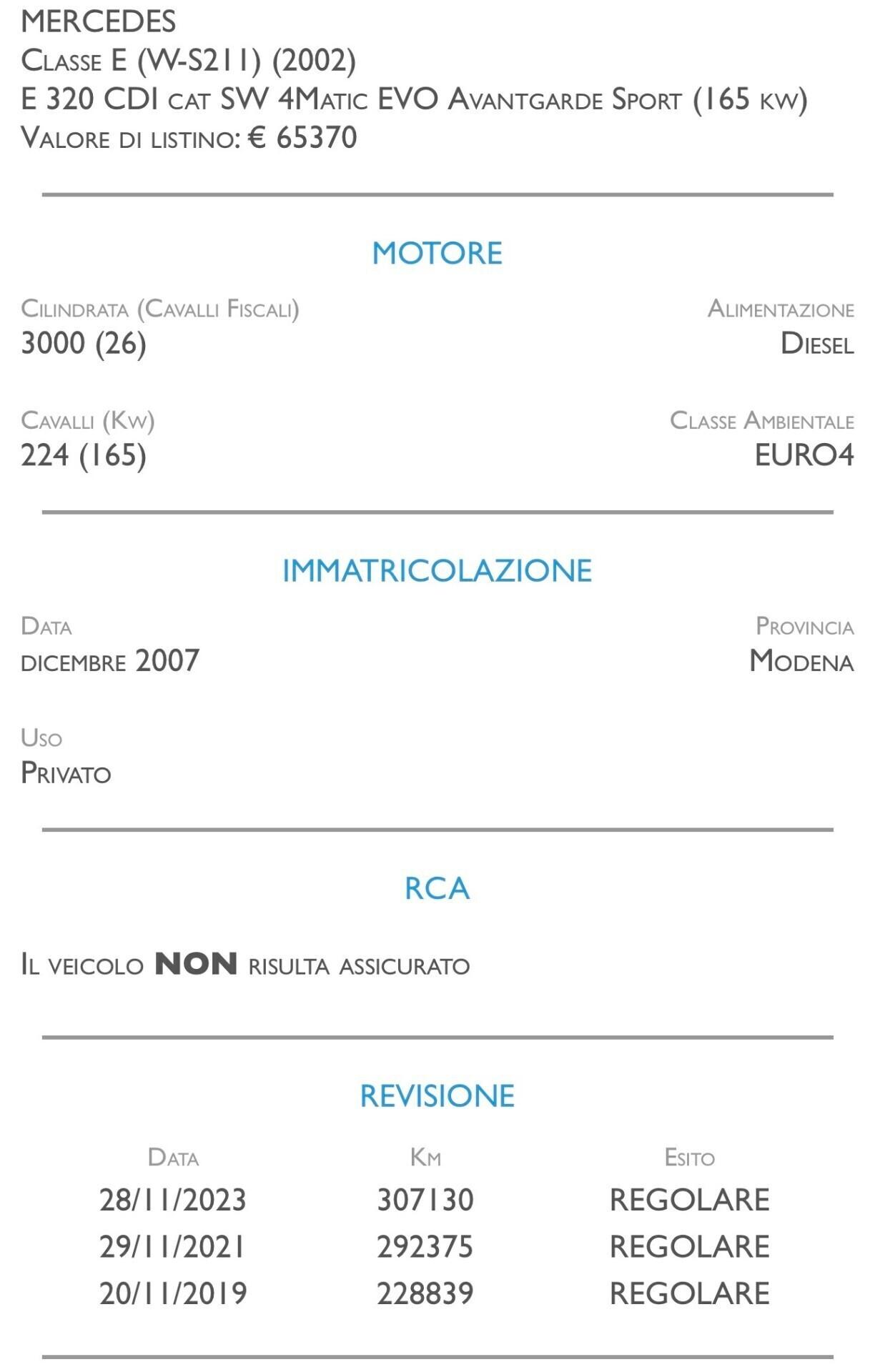 Mercedes-benz E 320 CDI cat S.W. 4Matic EVO Avantgarde Sport