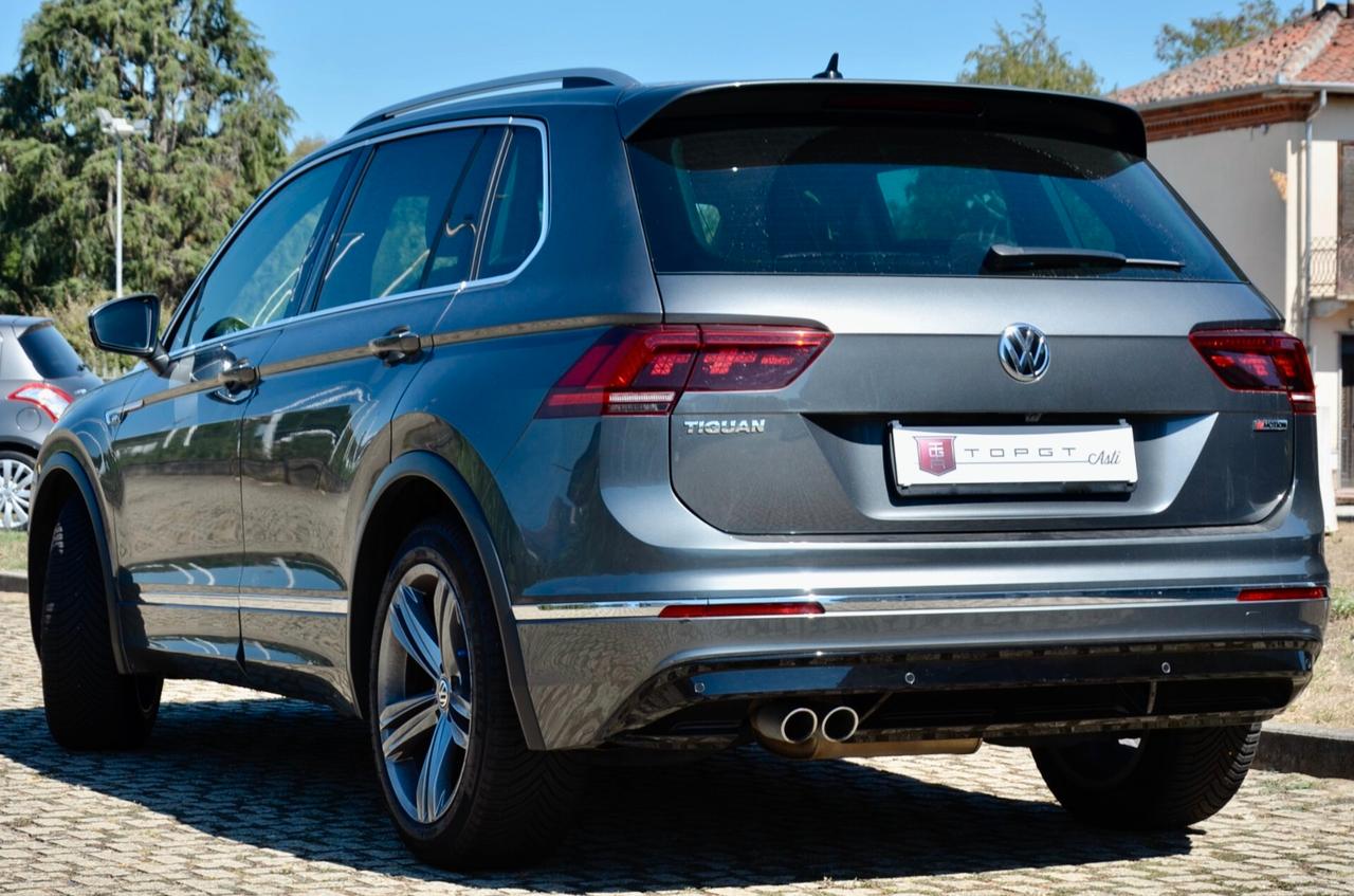 VOLKSWAGEN TIGUAN 2.0 TDI R-LINE INT+EXT 4MOTION 150cv DSG, UFF ITALIANA, SERVICE VW, FULL LED, RETRO 360, PERMUTE