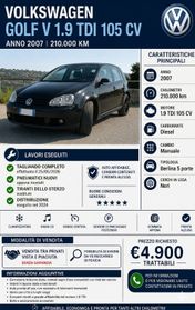 Volkswagen Golf 5 Porte 1.9 tdi Blue-T 5p