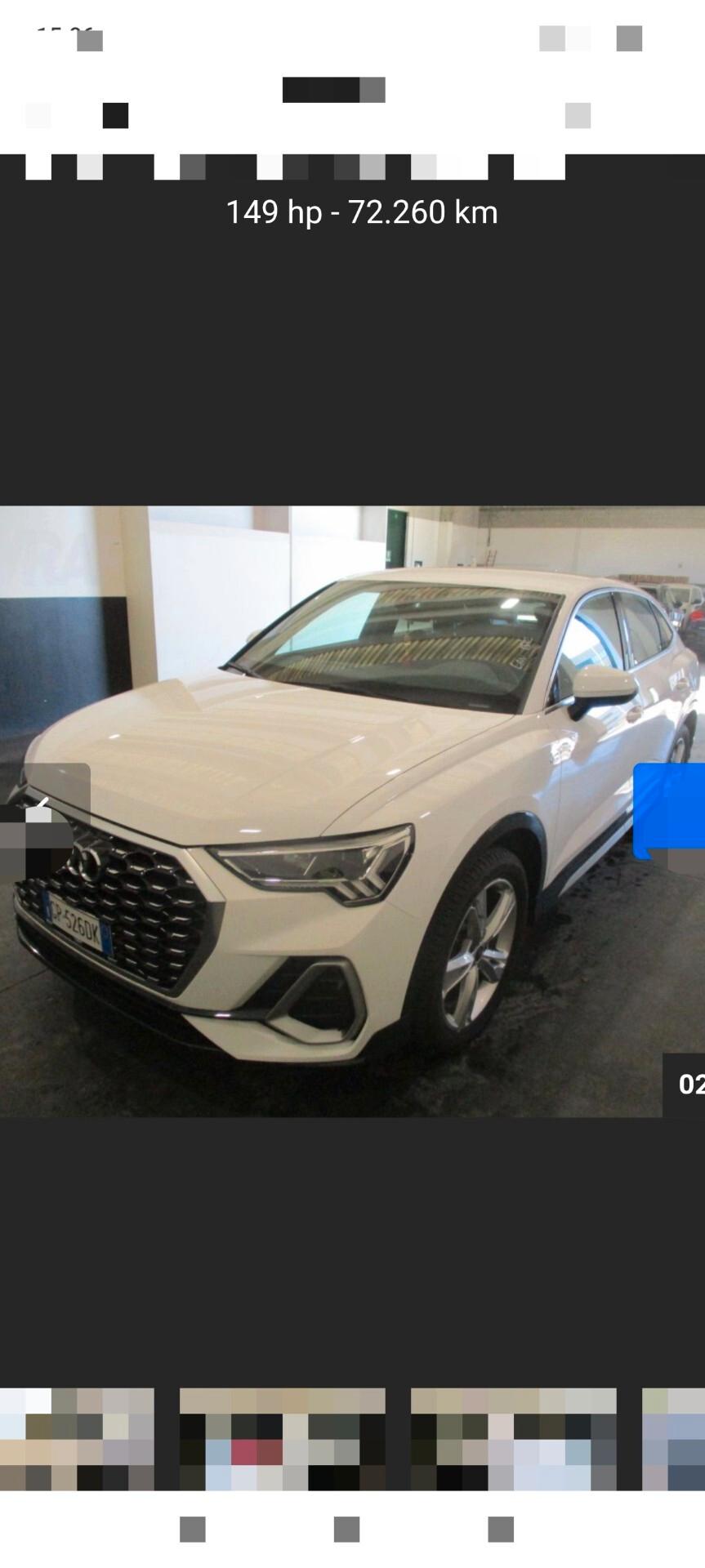 AUDI Q3 SPORTBACK 2.0 TDI 150cv SLINE INTERNO ED ESTERNO TAGLIANDI AUDI