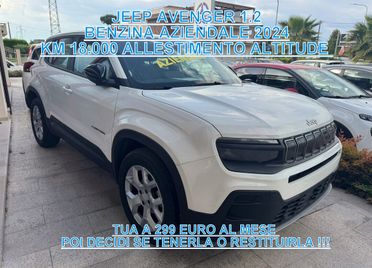 Jeep Avenger 1.2 Turbo 100 CV Altitude TUA A 299,00 EURO AL MESE POI DECIDI SE TENERLA O RESTITUIRLA