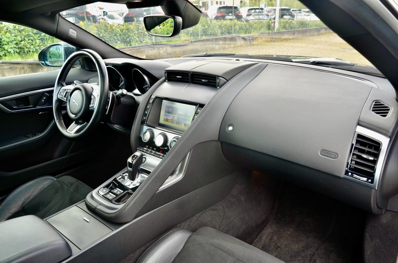 JAGUAR F-TYPE COUPE 3.0 V6 S/C 380cv AUTO, CRONOLOGIA SERVICE JAGUAR, UFF ITALIANA, EURO 6B, TETTO, HI-FI MERIDIAN, PERMUTE