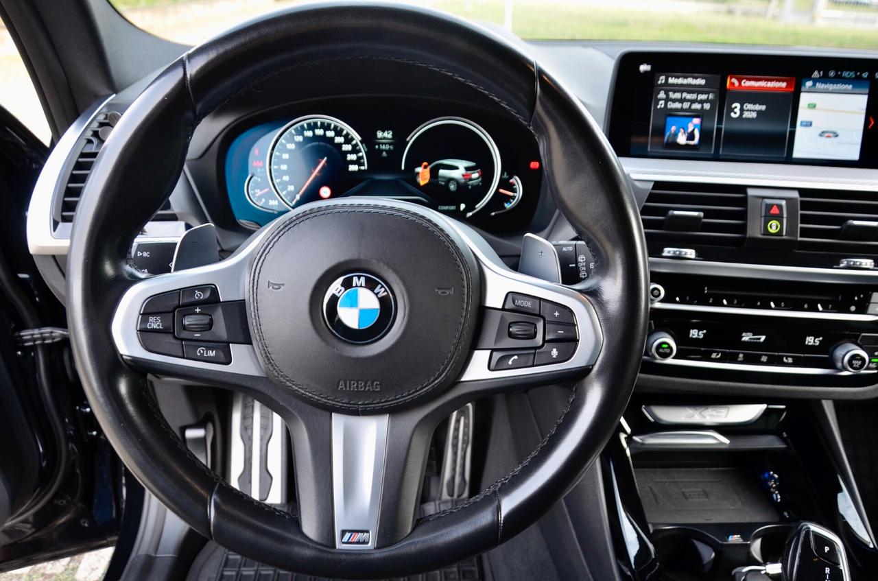 BMW X3 XDRIVE30d MSPORT 249cv AUTO, UFF ITALIANA, EURO 6D, FARI ADAPTIVE LED, GANCIO, 20", PERMUTE