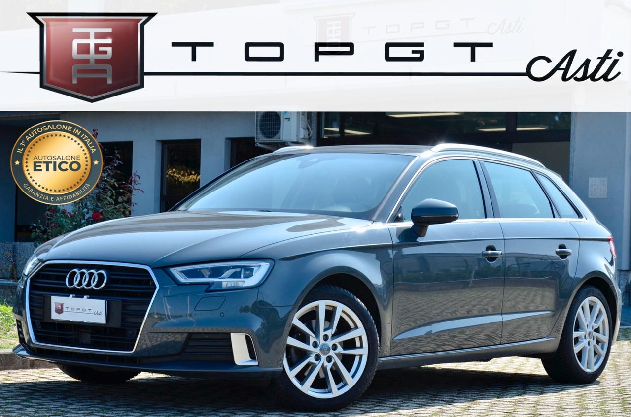 AUDI A3 SPORTBACK 2.0 TDI SPORT 150cv S-TRONIC, EURO 6D, HI-FI PREMIUM, FULL LED, NAVI, APPLE ANDROID, PERMUTE