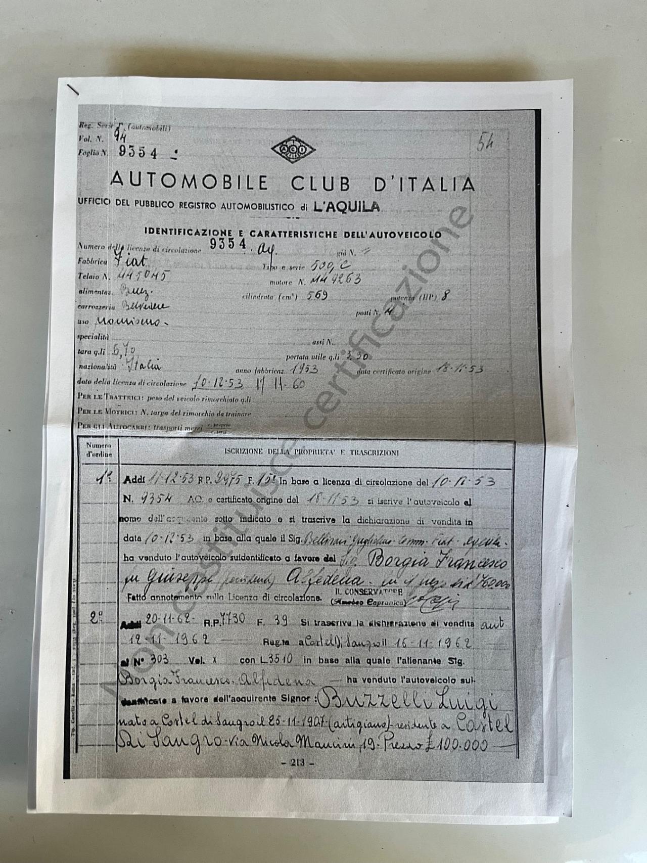 Fiat Topolino 500 C Belvedere RADIATA