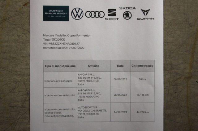 CUPRA Formentor 2.0 TSI 310 CV 4Drive DSG