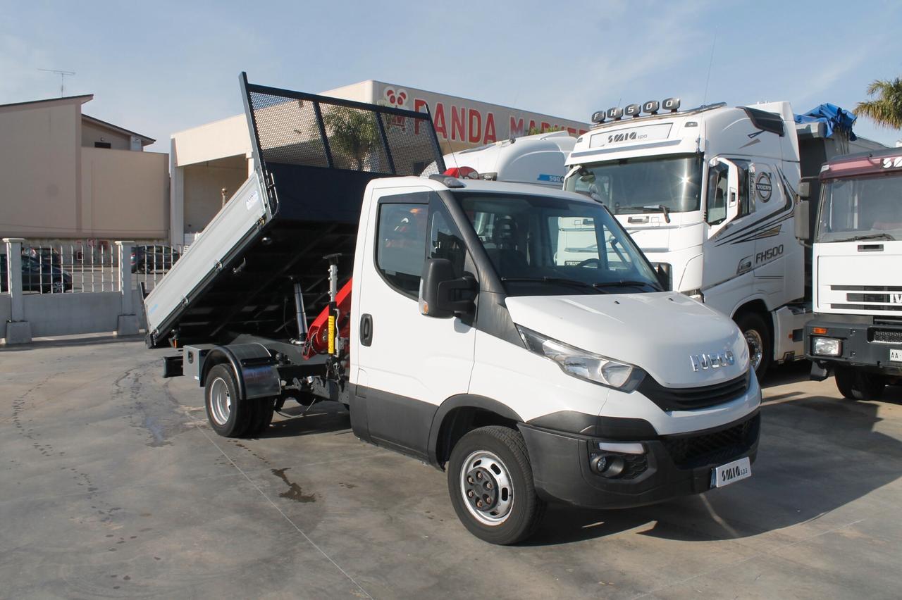Iveco daily 35-140 cassone ribaltabile trilaterale e grù nuovi.