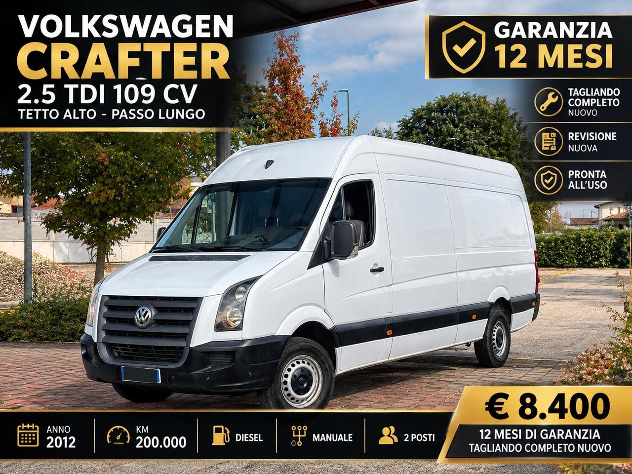 volkswagen crafter 2.5 tdi 109 cv – tetto alto – passo lungo
