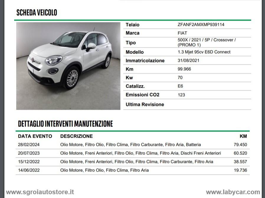 FIAT 500X 1.3 M.Jet 95 CV Connect