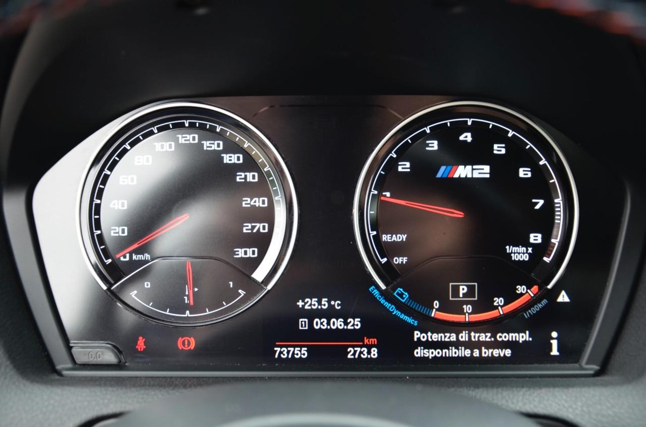 BMW M2 COUPE 3.0 COMPETITION 411cv DKG, TUTTI SERVICE UFF BMW, UFF ITALIANA, EURO 6D, HI-FI HARMAN/KARDON, RETROCAMERA, PERMUTE